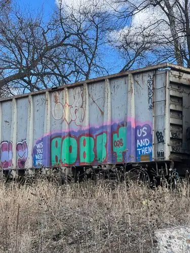 Urban art meets forgotten tracks.
